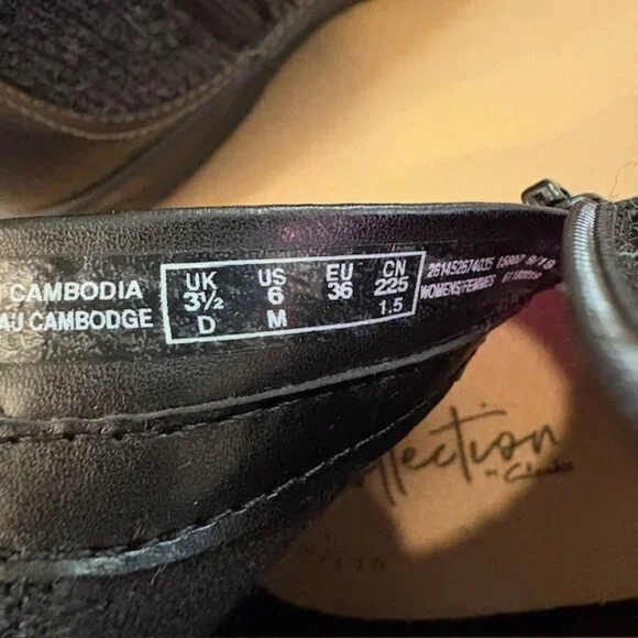 Clarks Cheyn Kisha Leather Sweater Cuff Ankle Boots Women's Size 6 Black - Picture 8 of 8